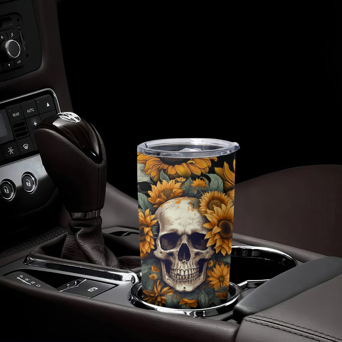 Shine Like A Sunflower Skull Tumbler Cup - Wonder Print Shop