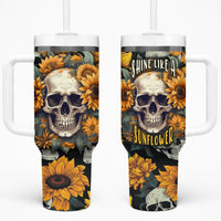Shine Like A Sunflower Skull Tumbler With Handle - Wonder Print Shop