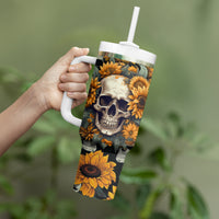 Shine Like A Sunflower Skull Tumbler With Handle - Wonder Print Shop