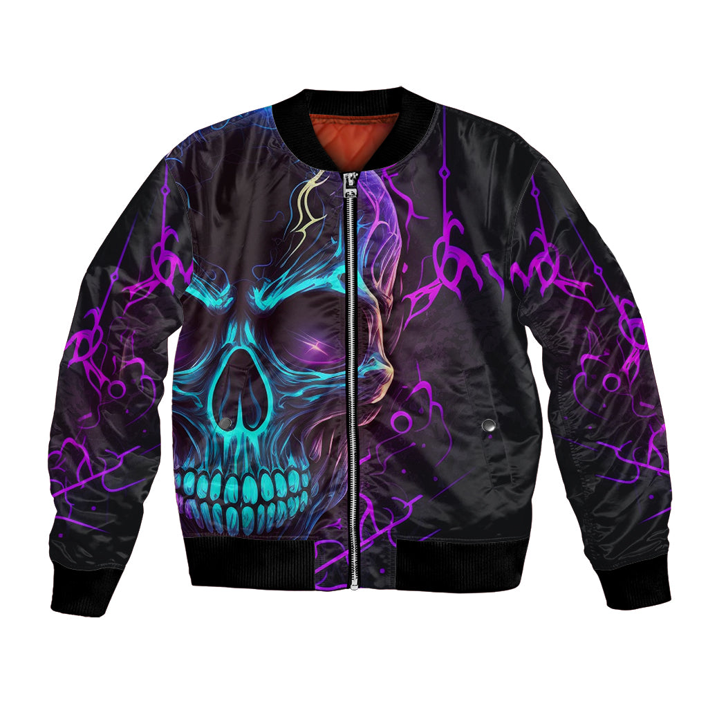 Music Is My Only Friend Skull Bomber Jacket - Wonder Print Shop
