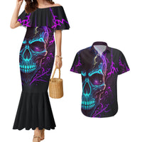 Music Is My Only Friend Skull Couples Matching Mermaid Dress and Hawaiian Shirt - Wonder Print Shop