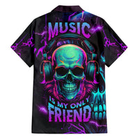 Music Is My Only Friend Skull Family Matching Long Sleeve Bodycon Dress and Hawaiian Shirt - Wonder Print Shop