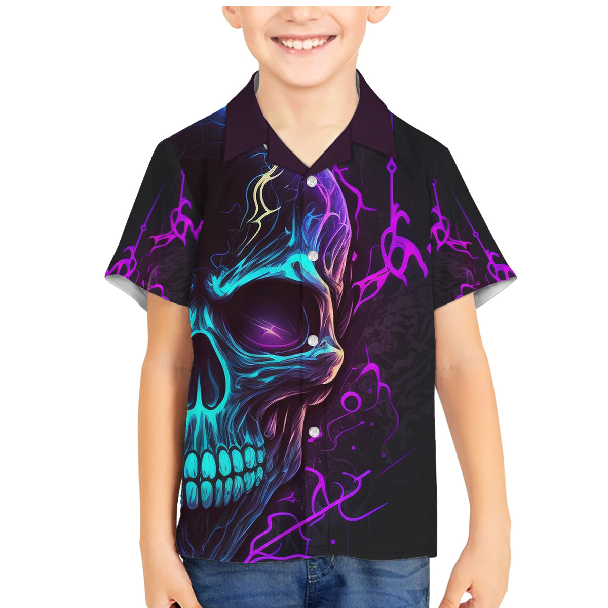 Music Is My Only Friend Skull Family Matching Mermaid Dress and Hawaiian Shirt - Wonder Print Shop