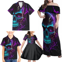 Music Is My Only Friend Skull Family Matching Off Shoulder Maxi Dress and Hawaiian Shirt - Wonder Print Shop