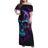 Music Is My Only Friend Skull Family Matching Off Shoulder Maxi Dress and Hawaiian Shirt - Wonder Print Shop