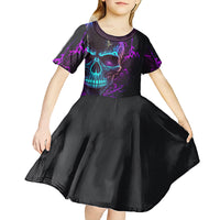 Music Is My Only Friend Skull Kid Short Sleeve Dress - Wonder Print Shop