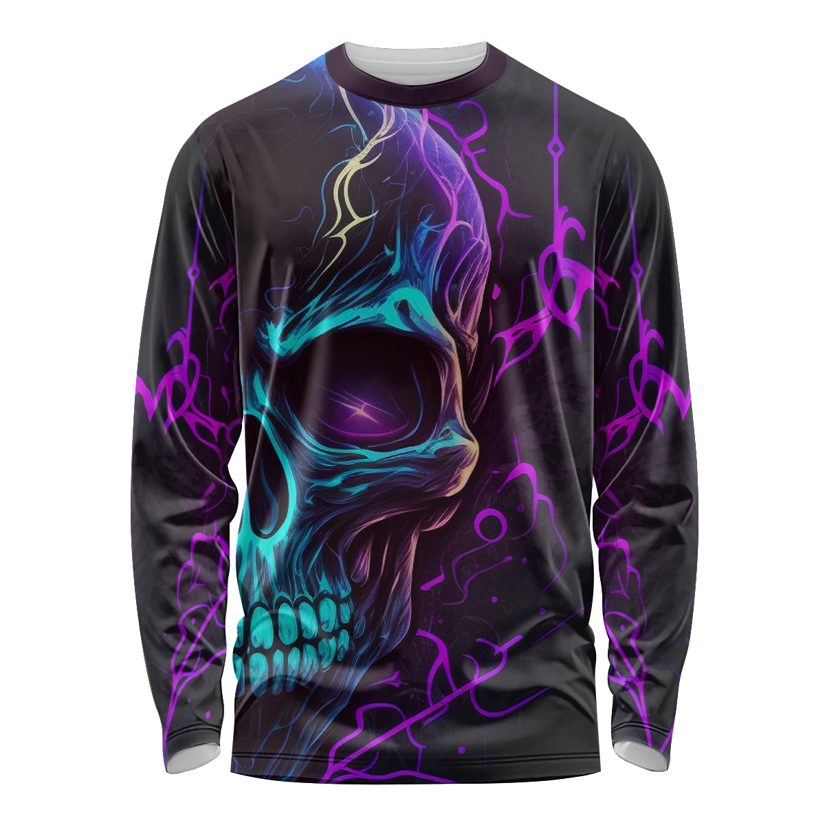 Music Is My Only Friend Skull Long Sleeve Shirt - Wonder Print Shop