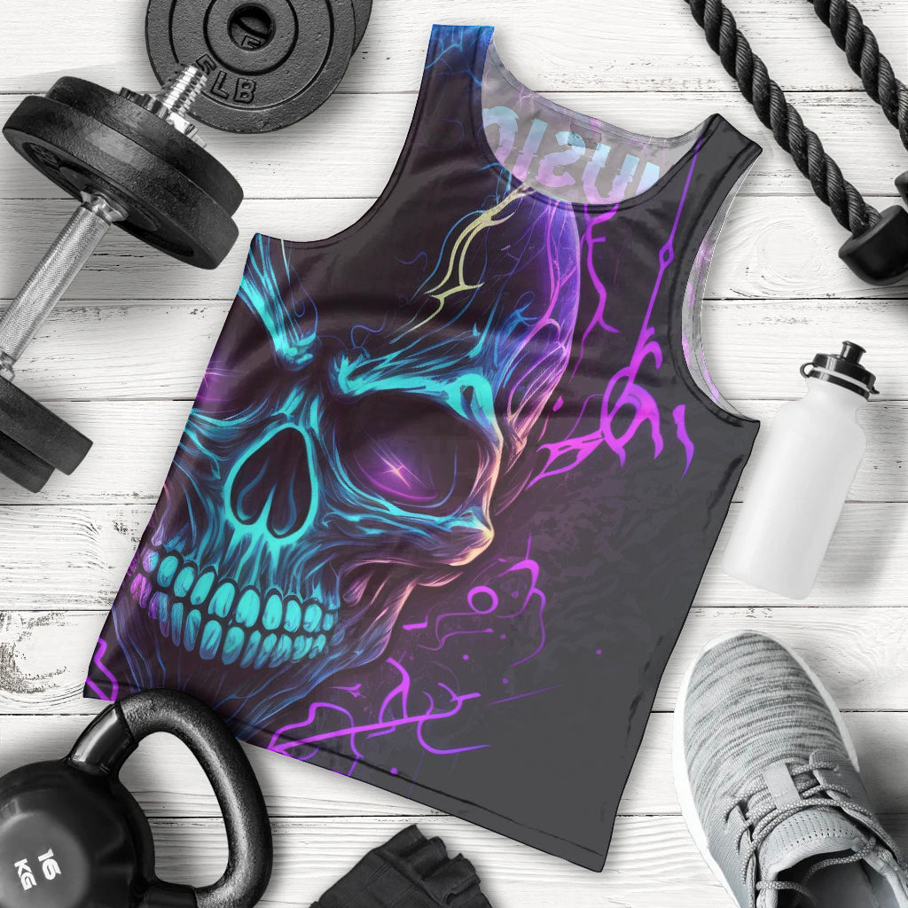 Music Is My Only Friend Skull Men Tank Top - Wonder Print Shop