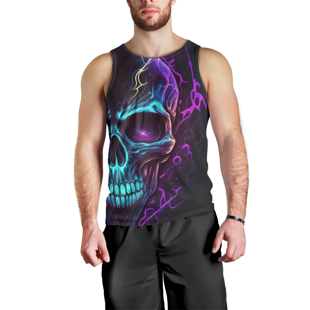 Music Is My Only Friend Skull Men Tank Top - Wonder Print Shop