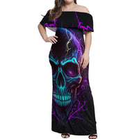 Music Is My Only Friend Skull Off Shoulder Maxi Dress - Wonder Print Shop