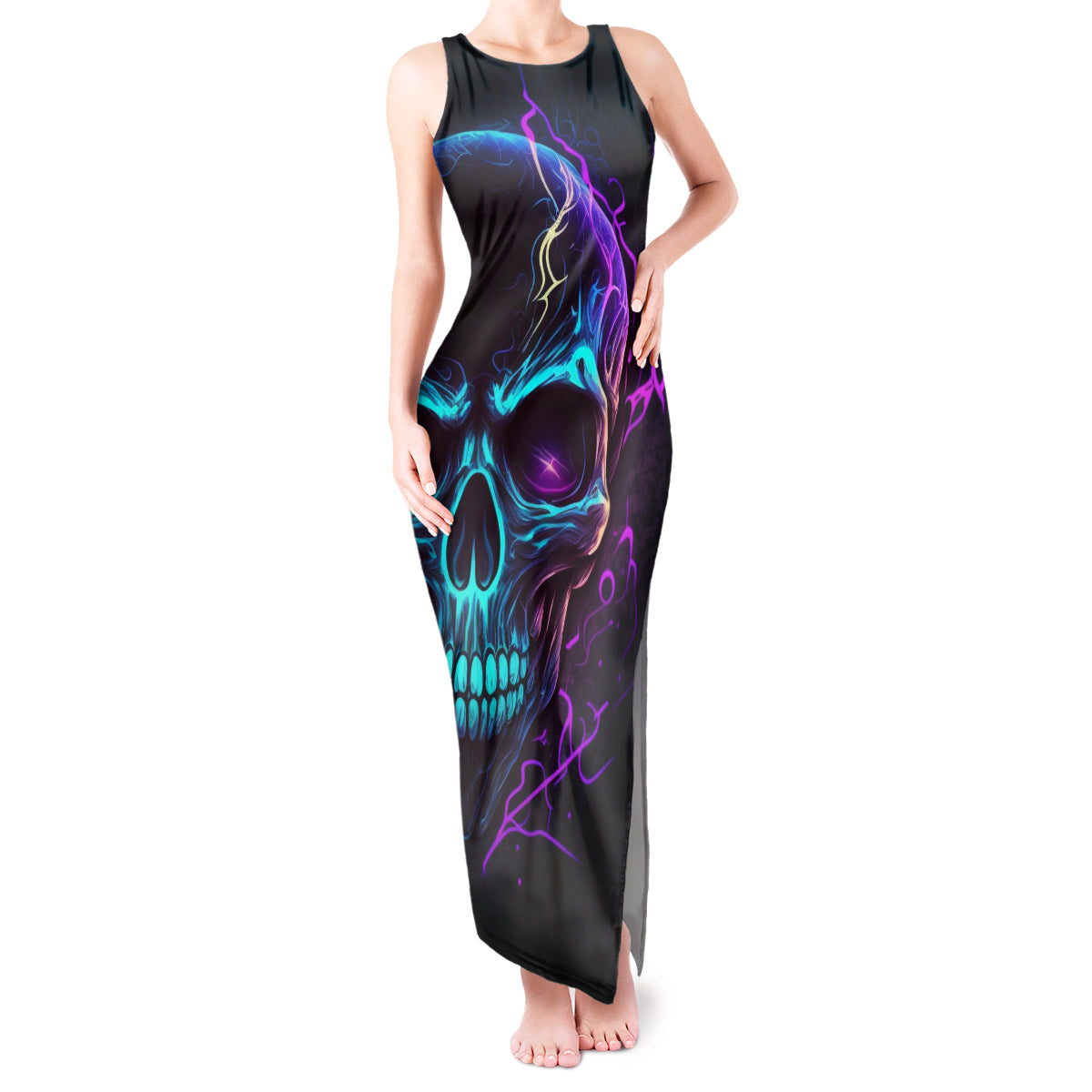 Music Is My Only Friend Skull Tank Maxi Dress - Wonder Print Shop