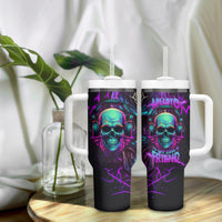 Music Is My Only Friend Skull Tumbler With Handle - Wonder Print Shop