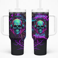 Music Is My Only Friend Skull Tumbler With Handle - Wonder Print Shop