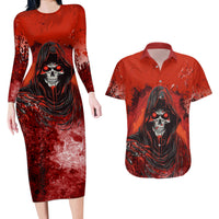 If Karma Doesn't Hit You Trust Me I Will Couples Matching Long Sleeve Bodycon Dress and Hawaiian Shirt - Wonder Print Shop