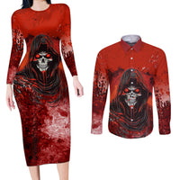 If Karma Doesn't Hit You Trust Me I Will Couples Matching Long Sleeve Bodycon Dress and Long Sleeve Button Shirts - Wonder Print Shop