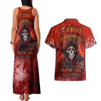 If Karma Doesn't Hit You Trust Me I Will Couples Matching Tank Maxi Dress and Hawaiian Shirt - Wonder Print Shop