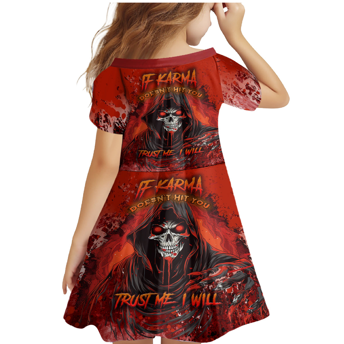 If Karma Doesn't Hit You Trust Me I Will Family Matching Mermaid Dress and Hawaiian Shirt - Wonder Print Shop