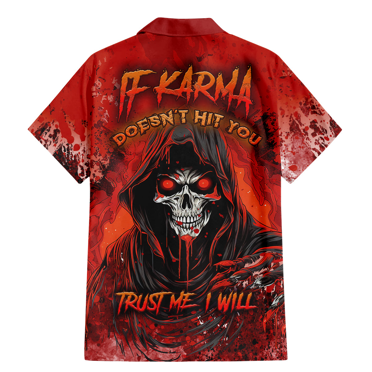 If Karma Doesn't Hit You Trust Me I Will Family Matching Mermaid Dress and Hawaiian Shirt - Wonder Print Shop