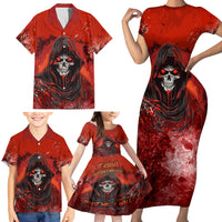 If Karma Doesn't Hit You Trust Me I Will Family Matching Short Sleeve Bodycon Dress and Hawaiian Shirt - Wonder Print Shop