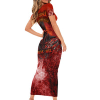 If Karma Doesn't Hit You Trust Me I Will Family Matching Short Sleeve Bodycon Dress and Hawaiian Shirt - Wonder Print Shop