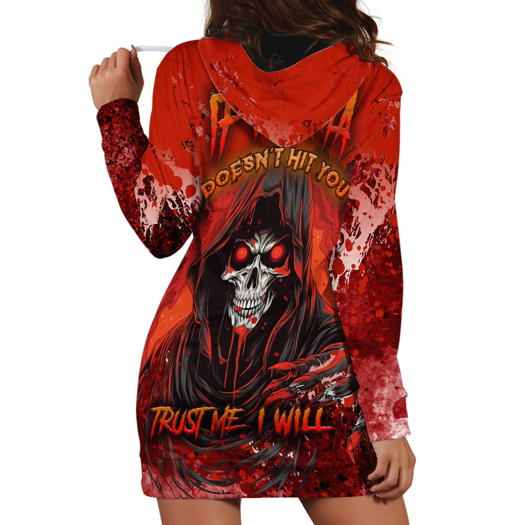 If Karma Doesn't Hit You Trust Me I Will Hoodie Dress - Wonder Print Shop