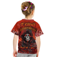 If Karma Doesn't Hit You Trust Me I Will Kid T Shirt - Wonder Print Shop
