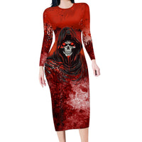 If Karma Doesn't Hit You Trust Me I Will Long Sleeve Bodycon Dress - Wonder Print Shop