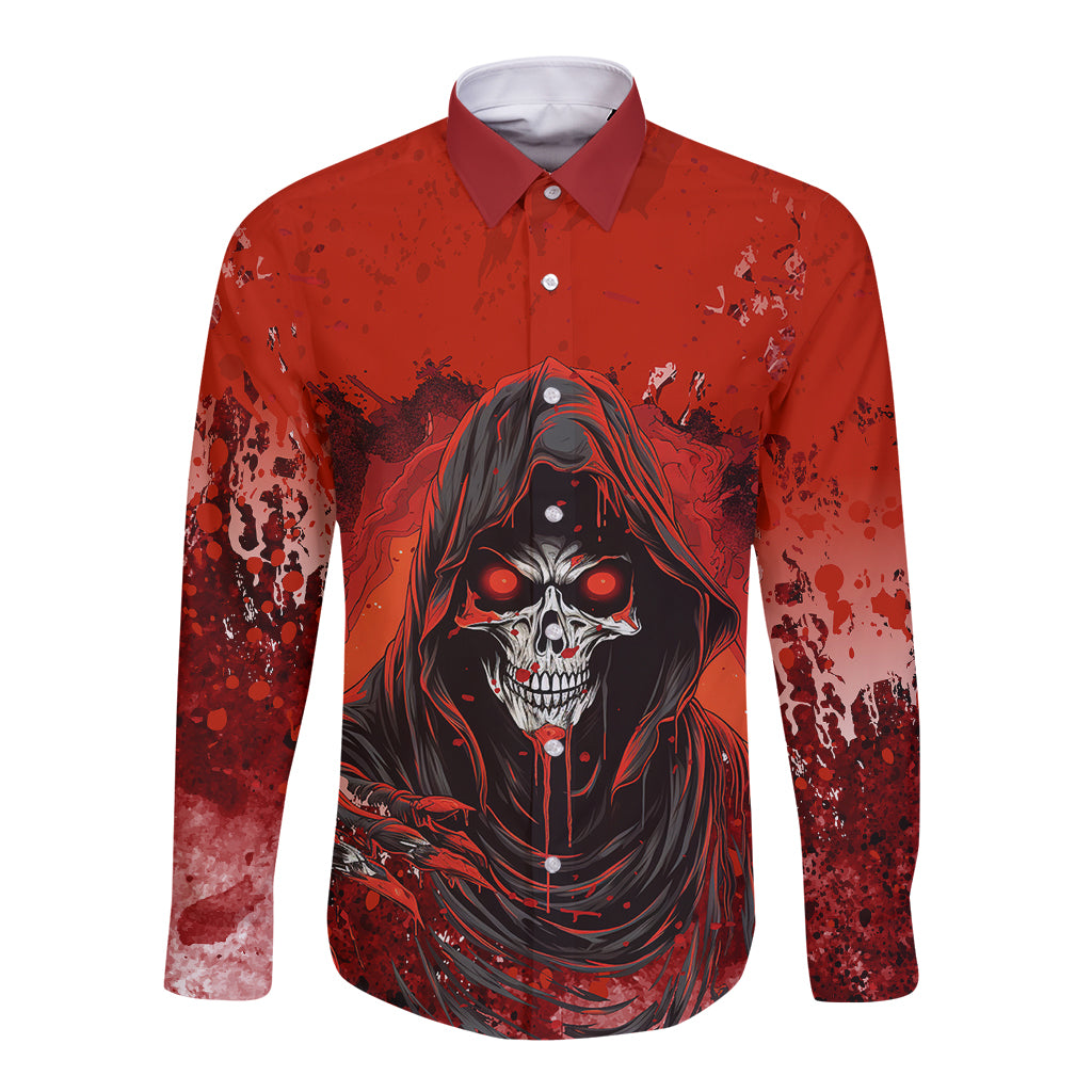 If Karma Doesn't Hit You Trust Me I Will Long Sleeve Button Shirt - Wonder Print Shop