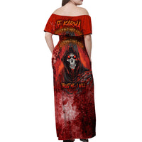 If Karma Doesn't Hit You Trust Me I Will Off Shoulder Maxi Dress - Wonder Print Shop