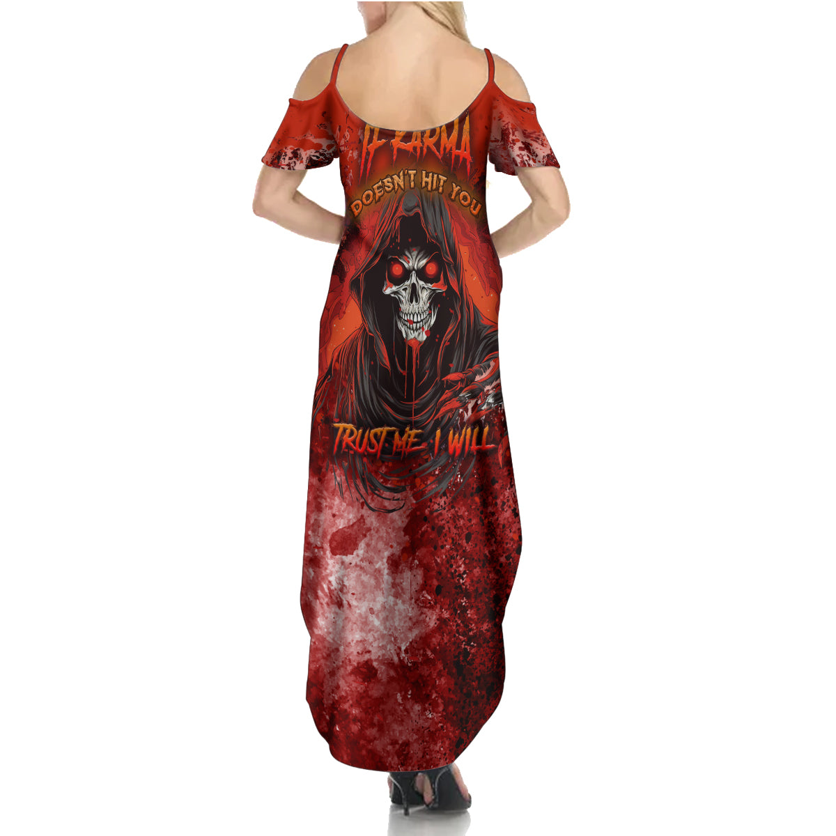 If Karma Doesn't Hit You Trust Me I Will Summer Maxi Dress - Wonder Print Shop