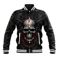 Be Careful Skull Baseball Jacket - Wonder Print Shop