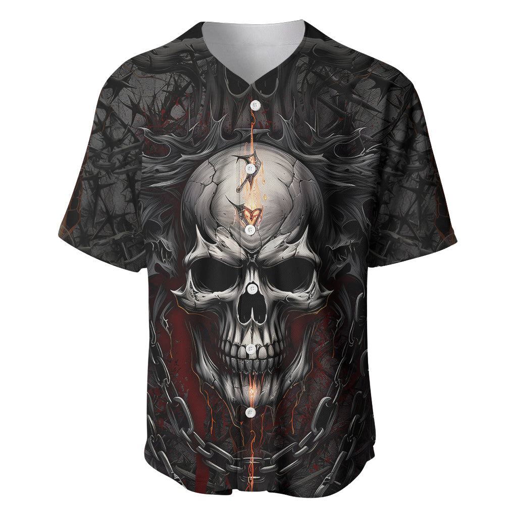 Be Careful Skull Baseball Jersey - Wonder Print Shop