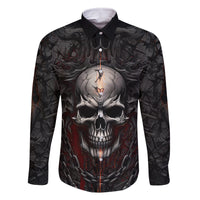 Be Careful Skull Family Matching Long Sleeve Bodycon Dress and Hawaiian Shirt - Wonder Print Shop