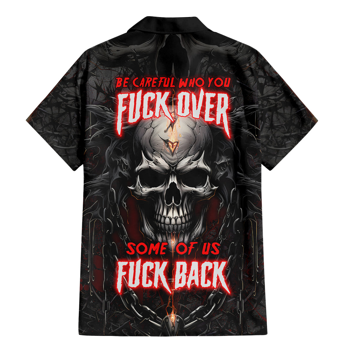 Be Careful Skull Family Matching Mermaid Dress and Hawaiian Shirt - Wonder Print Shop