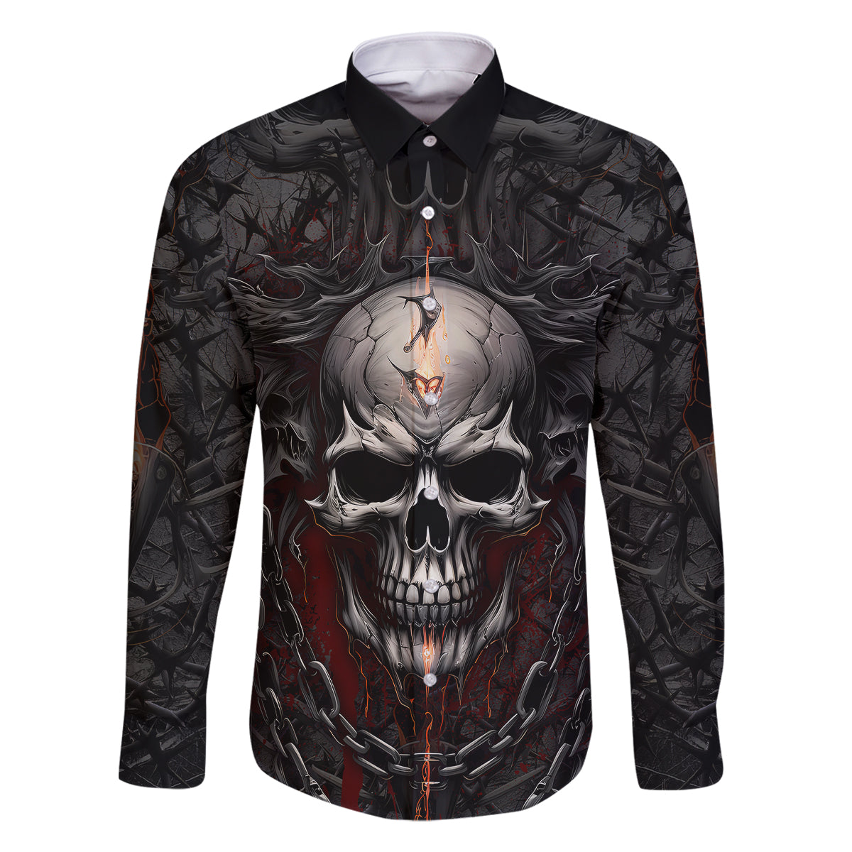 Be Careful Skull Family Matching Off Shoulder Long Sleeve Dress and Hawaiian Shirt - Wonder Print Shop