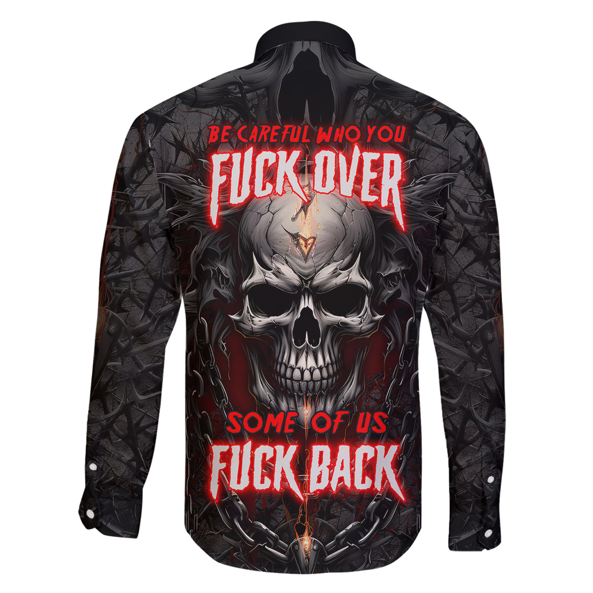 Be Careful Skull Family Matching Off Shoulder Short Dress and Hawaiian Shirt - Wonder Print Shop