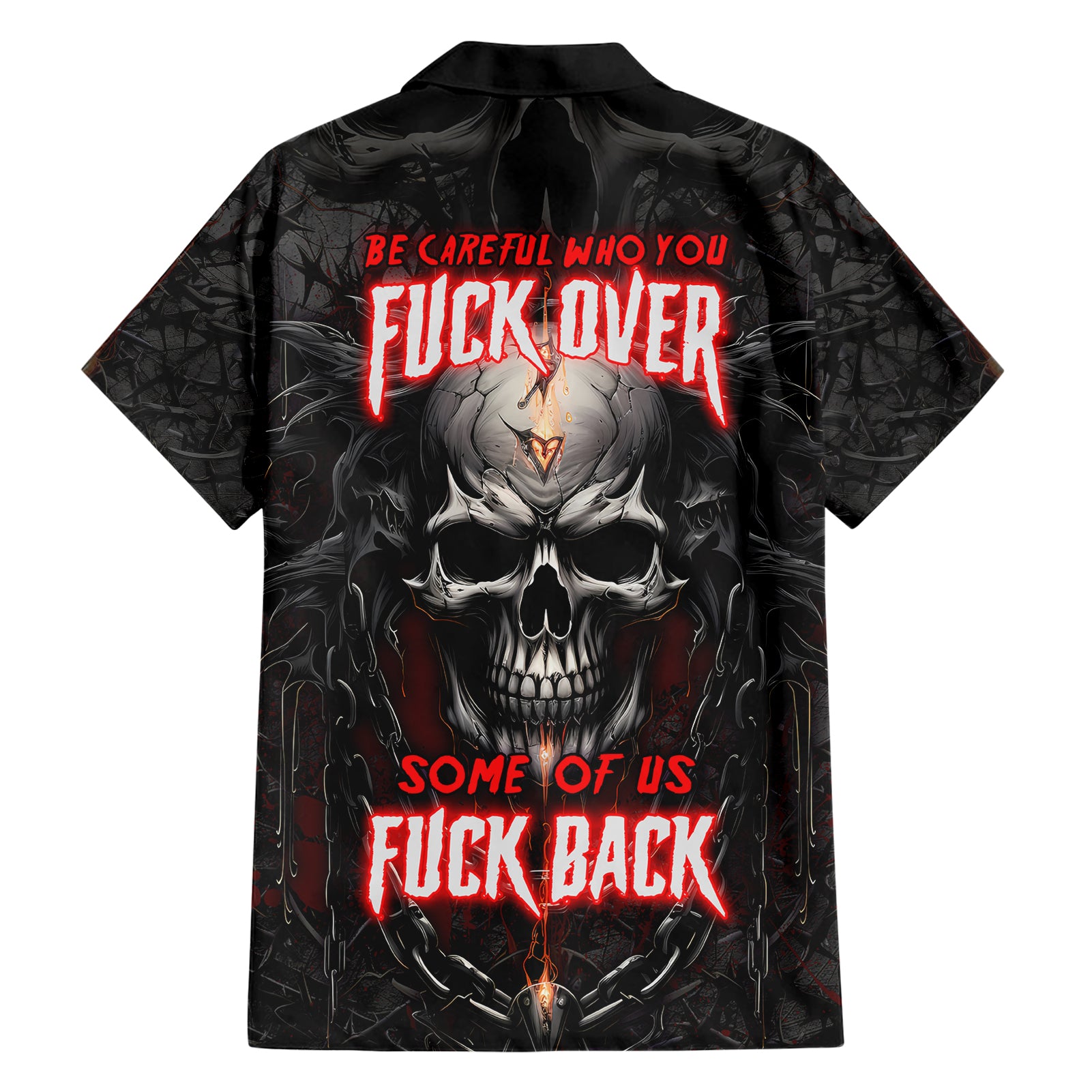 Be Careful Skull Hawaiian Shirt - Wonder Print Shop