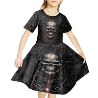 Be Careful Skull Kid Short Sleeve Dress - Wonder Print Shop
