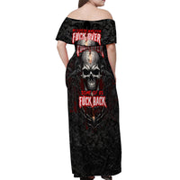Be Careful Skull Off Shoulder Maxi Dress - Wonder Print Shop