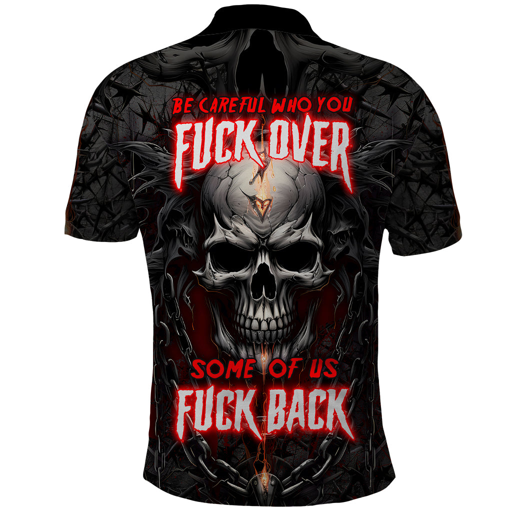 Be Careful Skull Polo Shirt - Wonder Print Shop