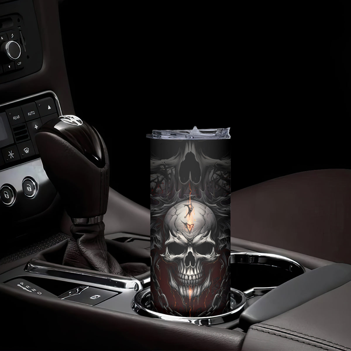 Be Careful Skull Skinny Tumbler - Wonder Print Shop