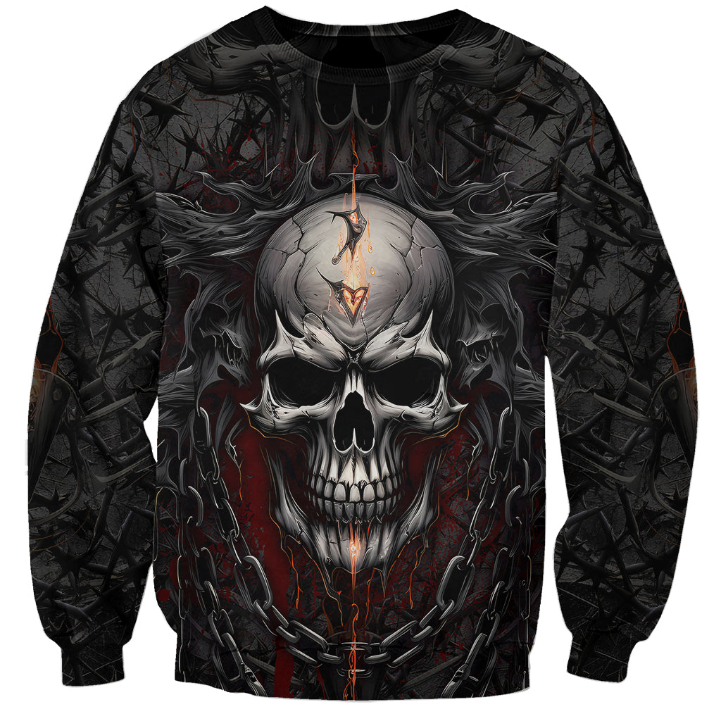 Be Careful Skull Sweatshirt - Wonder Print Shop