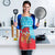 Azerbaijan Christmas Apron with Santa Riding Horse Red Flame Motif and Blue Islamic Pattern Design - Wonder Print Shop