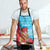 Azerbaijan Christmas Apron with Santa Riding Horse Red Flame Motif and Blue Islamic Pattern Design - Wonder Print Shop