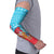 Azerbaijan Christmas Arm Sleeves with Santa Riding Horse Red Flame Motif and Blue Islamic Pattern Design - Wonder Print Shop
