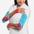 Azerbaijan Christmas Arm Sleeves with Santa Riding Horse Red Flame Motif and Blue Islamic Pattern Design - Wonder Print Shop