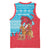 Azerbaijan Christmas Basketball Jersey with Santa Riding Horse Red Flame Motif and Blue Islamic Pattern Design - Wonder Print Shop