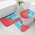 Azerbaijan Christmas Bathroom Set with Santa Riding Horse Red Flame Motif and Blue Islamic Pattern Design - Wonder Print Shop