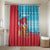 Azerbaijan Christmas Bathroom Set with Santa Riding Horse Red Flame Motif and Blue Islamic Pattern Design - Wonder Print Shop
