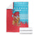 Azerbaijan Christmas Blanket with Santa Riding Horse Red Flame Motif and Blue Islamic Pattern Design - Wonder Print Shop